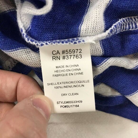 C&C California Womens Blue White Striped Strapless One Piece Romper Size Large - Picture 5 of 10